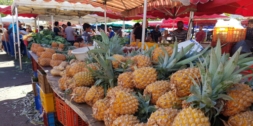 Ananas au Marché du Chaudron de Saint-Denis