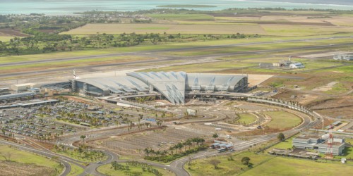 Global view Mauritius airport