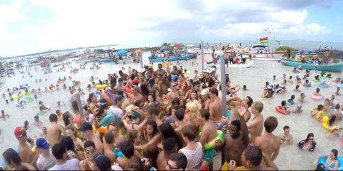 Annual DJ-rave party on Amber Island