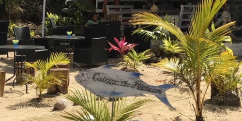 Cabane du Pecheur facing the entrance of Grand Baie's Bazaar