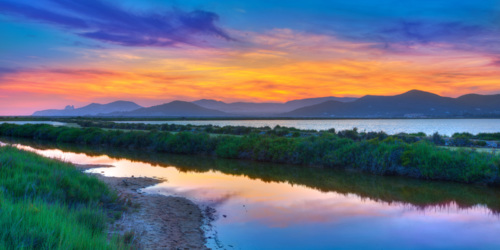 Sunset on Sas Salinas (Ses Salines), Ibiza