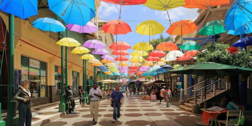 Colored Umbrellas at Caudan Waterfront
