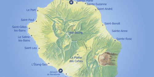 Carte de l'aéroport Roland Garros à La Réunion