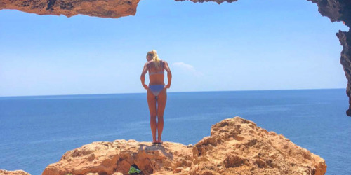 Cave under Cap de Barbaria Lighthouse in Formentera